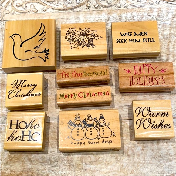 various Other - 🎈Christmas Wood Stamp Bundle of 10